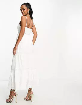 Хлопковое платье мидакси на бретелях Nothing's Child Petite Sylvia цвета слоновой кости