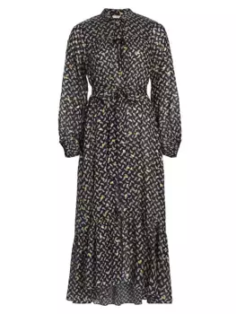 Хлопковое платье миди Ivana с цветочным принтом D E N, цвет falling leaves