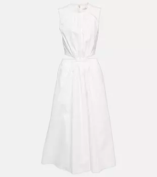 Хлопковое платье миди с вырезами PROENZA SCHOULER, белый