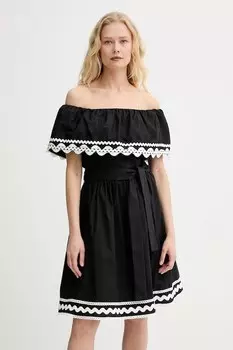 Хлопковое платье Morgan, черный