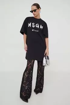 Хлопковое платье MSGM, черный