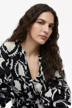 Хлопковое платье на шнуровке H&M, черный