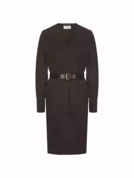 Хлопковое платье на запах Saint Laurent, черный