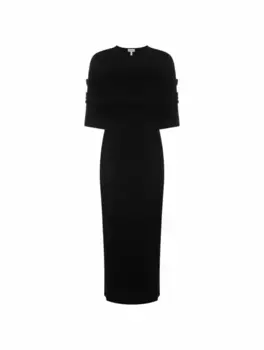 Хлопковое платье-накидка Loewe, черный