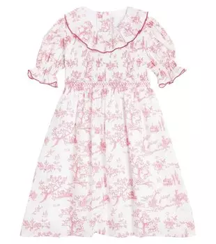 Хлопковое платье Naomi со сборками La Coqueta, белый