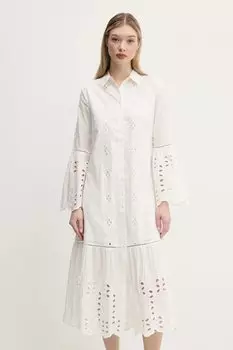 Хлопковое платье ORLEANS Desigual, белый