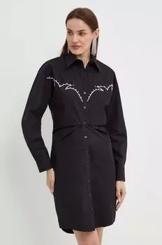 Хлопковое платье Pinko, черный