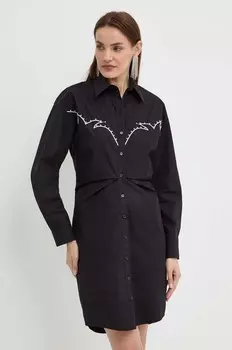 Хлопковое платье Pinko, черный