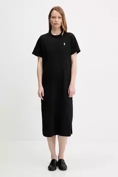 Хлопковое платье Polo Ralph Lauren, черный