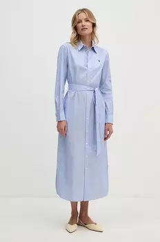 Хлопковое платье Polo Ralph Lauren, синий