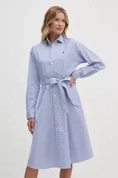 Хлопковое платье Polo Ralph Lauren, синий