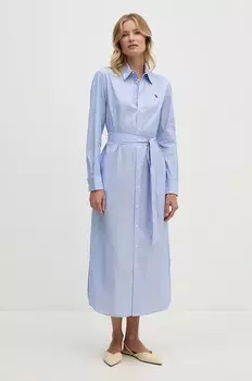 Хлопковое платье Polo Ralph Lauren, синий