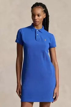 Хлопковое платье Polo Ralph Lauren, синий