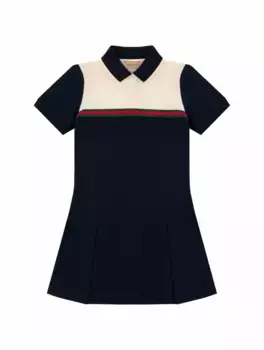 Хлопковое платье-поло Web Gucci, мультиколор