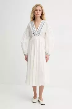 Хлопковое платье robe anni A.P.C., бежевый