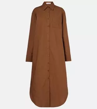 Хлопковое платье-рубашка Helena The Frankie Shop, коричневый