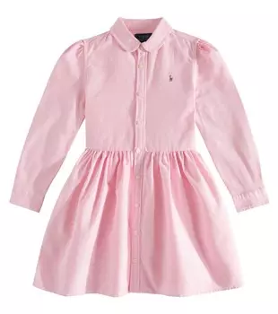 Хлопковое платье-рубашка Polo Ralph Lauren, розовый