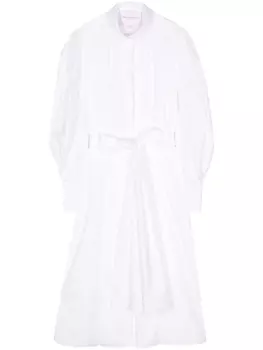 Хлопковое платье-рубашка с завязками на талии Carolina Herrera, белый