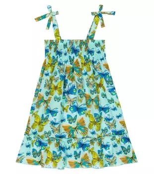 Хлопковое платье с бабочками Vilebrequin, синий