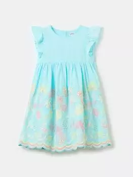 Хлопковое платье с цветочной вышивкой Fagottino, цвет aquamarine blue