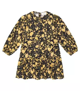 Хлопковое платье с цветочным принтом Paade Mode, черный