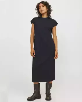 Хлопковое платье с короткими рукавами Jack & Jones, черный