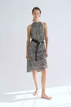 Хлопковое платье с кулиской H&M, черный