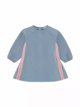 Хлопковое платье с логотипом EMPORIO ARMANI, голубой
