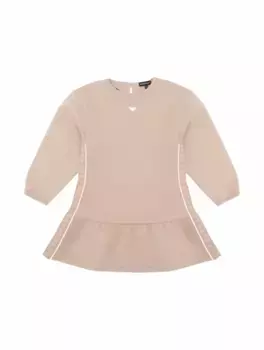 Хлопковое платье с логотипом EMPORIO ARMANI, коричневый