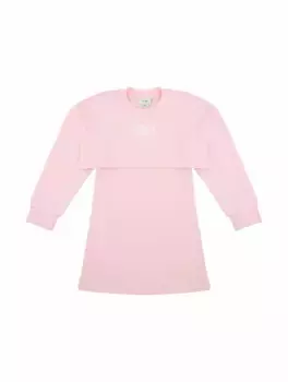 Хлопковое платье с логотипом Fendi, розовый