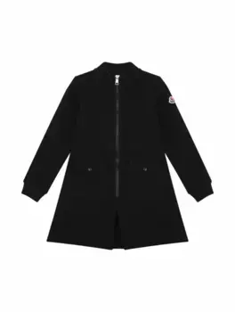 Хлопковое платье с логотипом Moncler, черный