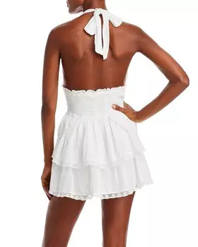 Хлопковое платье с лямкой Deanna LoveShackFancy, белый