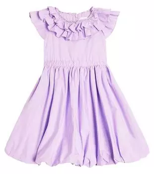 Хлопковое платье с оборками Monnalisa, фиолетовый