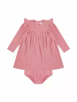 Хлопковое платье с оборками Ralph Lauren, розовый