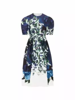 Хлопковое платье с принтом Erdem, мультиколор