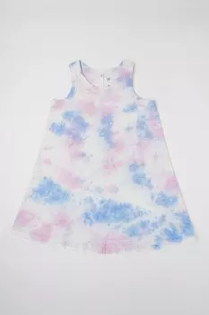 Хлопковое платье с принтом Gap, белый
