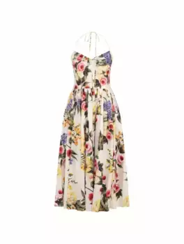 Хлопковое платье с принтом Garden Dolce&Gabbana, мультиколор