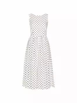 Хлопковое платье с принтом полька Dolce&Gabbana, белый