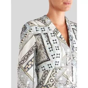 Хлопковое платье с принтом в стиле пэчворк Etro, синий