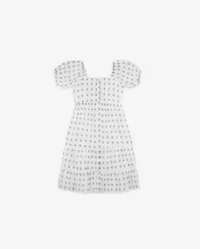 Хлопковое платье с пышными рукавами Scalpers, белый