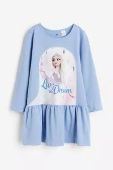 Хлопковое платье с рисунком H&M, синий