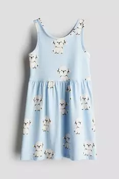 Хлопковое платье с рисунком H&M, синий