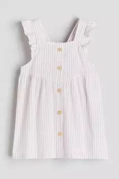 Хлопковое платье с воланами H&M, фиолетовый