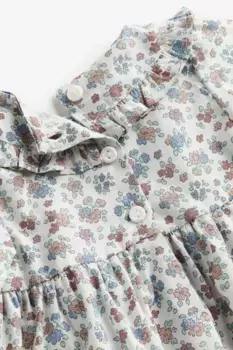 Хлопковое платье с воротником H&M, белый