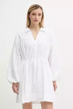 Хлопковое платье SAMANAROLA Samsoe Samsoe, белый