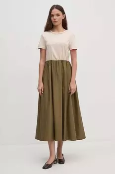 Хлопковое платье Sandro Ferrone, бежевый