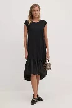 Хлопковое платье Sandro Ferrone, черный