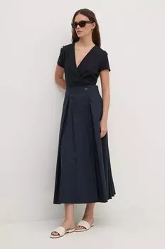 Хлопковое платье Sandro Ferrone, темно-синий