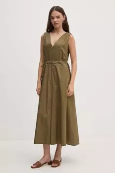 Хлопковое платье Sandro Ferrone, зеленый