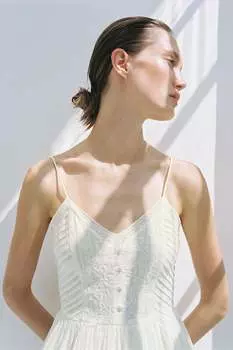 Хлопковое платье-сарафан H&M, белый